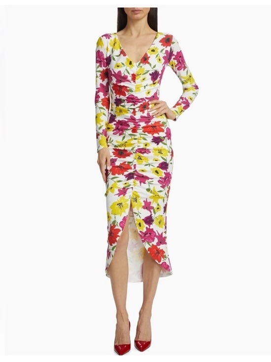 Chiara Boni Dresses & Skirts - Chiara Boni Tatangela Floral Ruched Midi Dress